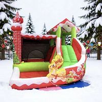 Château gonflable à thème avec toboggan et piscine, idéal pour les fêtes intérieures et extérieures – Vente flash