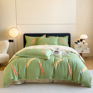 Ensemble de literie personnalisé en coton de luxe pour la maison 4 pièces drap de lit taie d'<span class=keywords><strong>oreiller</strong></span> housse de <span class=keywords><strong>couette</strong></span> ensemble pour Queen King - Product Image 1