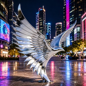 Scultura Personalizzata di <span class=keywords><strong>Aquila</strong></span> Dinamica in <span class=keywords><strong>Acciaio</strong></span> Inossidabile - Sculture Moderne di Arte della Natura Selvatica in <span class=keywords><strong>Acciaio</strong></span> Inossidabile - Product Image 4