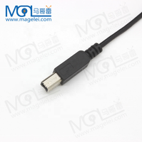 Câble USB d'imprimante personnalisé, longueur sur mesure, USB 2.0, 1,5 m, transfert de données informatiques, PVC noir