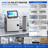 Impresora de Inyección de Tinta UV de Alta Velocidad A400, Cabezal de Impresión Ricoh G4, 165 m/min, Máquina de Codificación Industrial para Datos Variables, Códigos QR y Códigos de Barras