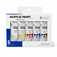 Peinture acrylique ZANERAY 100 ml, 5 couleurs, vente en gros, pratique à utiliser en petits paquets, kit de peinture pour artistes et enfants