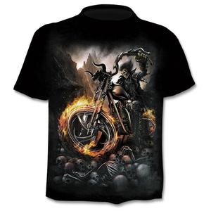 T-Shirt con teschio 3D t-Shirt con grafica novità estiva stampa t-Shirt con teschio di moda per uomo t-Shirt a maniche corte stampate divertenti - Product Image 1