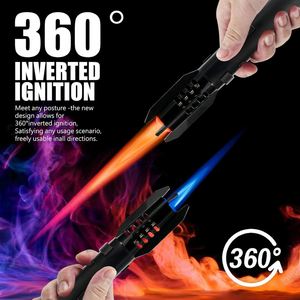 Wholesale Eco-Friendly Rechargeable Metal Torch <b>Lighter</b> Butane Gas Windproof Blue Flame BBQ & Cigarette Gift Box for Giveaways - Product Image 3