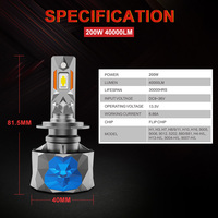 Kit de conversion de phares LED haute puissance NAOEVO 400W 40000LM 6500K 12V IP68 étanche, ajustement universel 360° H4/H11 pour voiture