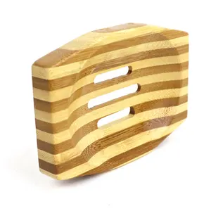 OAP Box-jabonera ecológica de bambú para uso en hotel familiar, recipiente con caño de drenaje
