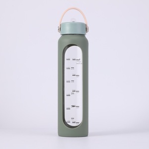 Borraccia Sportiva in <span class=keywords><strong>Vetro</strong></span> Borosilicato a Prezzo di Fabbrica, <span class=keywords><strong>con</strong></span> Custodia in Silicone Senza BPA, Antigoccia, <span class=keywords><strong>con</strong></span> Indicatore del Tempo - Product Image 6