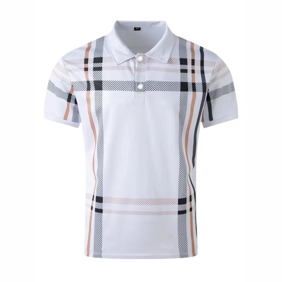 Magliette da Golf con risvolto abbinato alla moda Camisas Para Hombres da uomo Polo a maniche corte