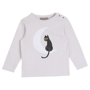2025 nuevo diseño de primavera para niñas, camisa de manga larga, ropa encantadora para niños, lindo gato pequeño impreso - Product Image 1
