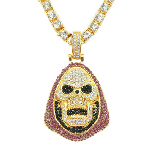 Collar con Colgante Geométrico en Forma de Calavera, Diseño Único, Estilo Hiphop, para Hombre, de Aleación, Venta al Por Mayor, Joyería de Moda 2026 - Product Image 6