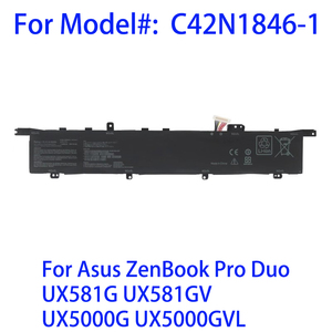 C42N1846-1แบตเตอรี่แล็ปท็อปสำหรับ Asus Zenbook Pro Duo UX581G UX5000G <span class=keywords><strong>UX581GV</strong></span> UX5000GVL 62WH 15.4V - Product Image 2