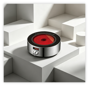 Exportación de Placa de Cocción Infrarroja Redonda <span class=keywords><strong>AMOR</strong></span> de 1200W con Temporizador de Acero Inoxidable y Enchufes Opcionales para Negocios Mayoristas Globales - Product Image 6