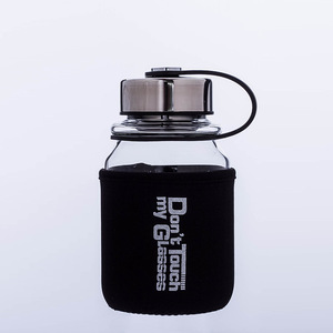 Bán buôn giá rẻ công suất cao thiết kế mới BPA miễn phí sinh thái thân thiện tái chế nước trái cây Thủy Tinh chai nước sữa với Silicone tay áo - Product Image 4