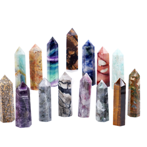 Decoración de cristal de punto de rutilo de Prehnita de alta calidad, gran oferta, torre de piedras preciosas curativas para decoración del hogar - Product Image 1