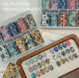 สติ๊กเกอร์ติดเล็บลายดอกไม้ น้ำหนักเบา กระดาษติดเล็บ DIY สำหรับตกแต่งเล็บมืออาชีพ สำหรับร้านทำเล็บ - Product Image 1