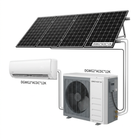 DGWG2ACDC12K Climatiseur solaire hybride haute performance 12000 BTU pour usage domestique, économie d'énergie, couverture 15x25