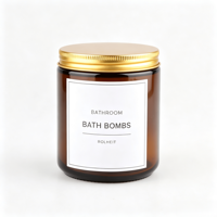 Pot cosmétique en verre ambré à large ouverture avec étiquettes personnalisées et couvercle en aluminium pour bougies et crèmes