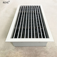 Diffuseur d'air à persiennes réglable à double couche, vanne de contrôle, angle, espacement des barres, design moderne, matériau en aluminium
