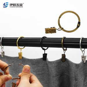 YIWANG En gros Anneaux de rideau de douche en métal ronds avec crochets et pinces - Product Image 5