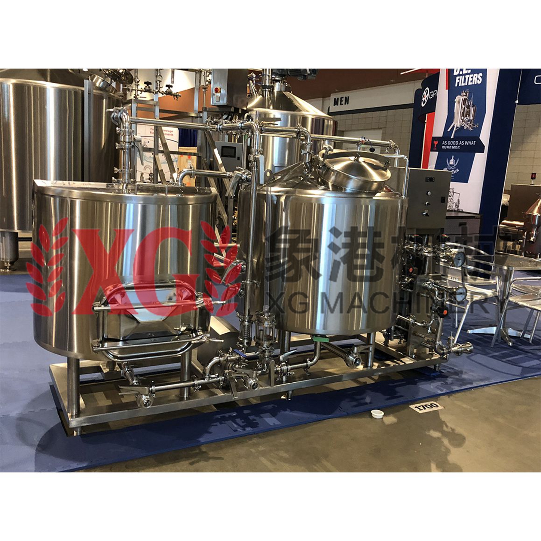 Зеркальный паровой нагреватель SUS304, пивоварня с 2 емкостями, 500 л, 5HL