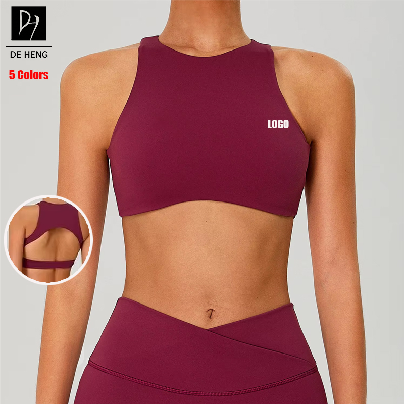 2025 Custom New Fashion Active Workout Gym Women's Sportswear Nude Feeling High Fitness Yoga Top For Women