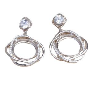 DIY Simple 5596 Fried Dough Twists Earrings Empty Holder for 6.5-7mm <b>Loose</b> <b>Pearls</b> <b>Pearl</b> Sleeve Chain Set - Product Image 5