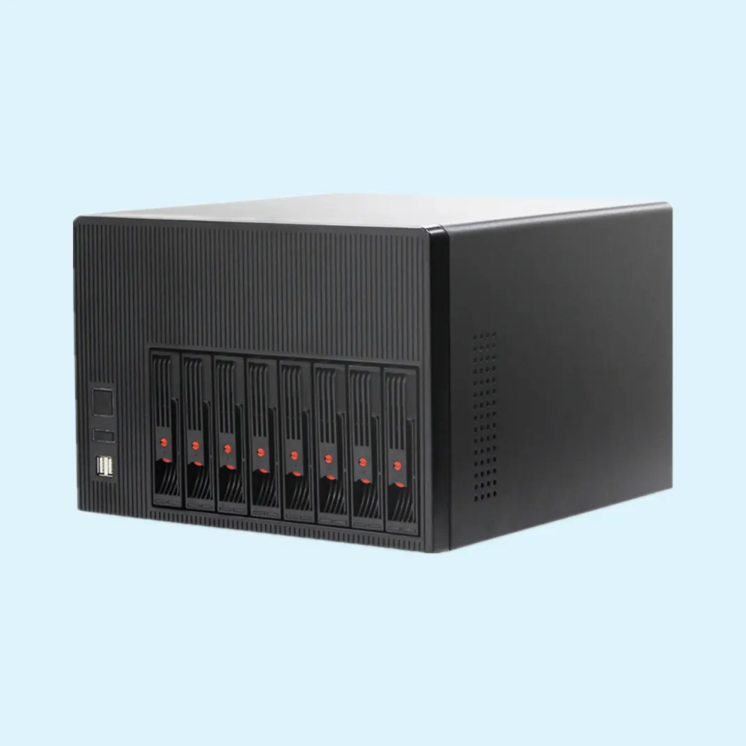 Custom Hot Swap Server Chassis 8 bay Nas Network Attached Storage Server Case M-atx Tower Computer Case Desktop Pc Enclosure