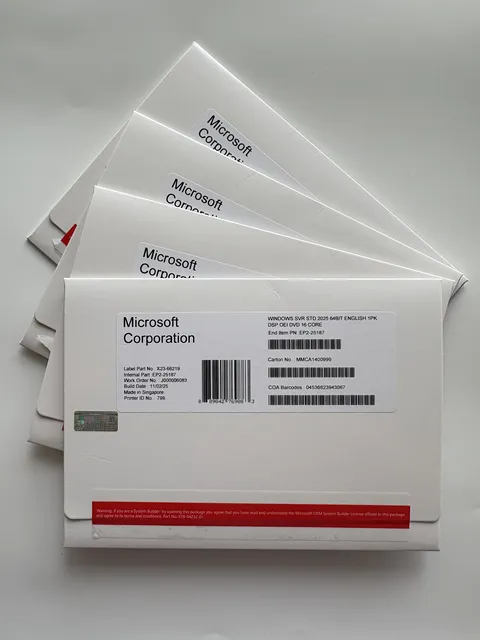 Win Server 2025 Standard 64bit DVD OEM Online Activation Key License Lifetime Warranty 16core Win Svr Std 2025 Datacenter Std