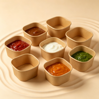 Gobelets à sauce jetables en papier kraft pour restaurant, restauration rapide, plats à emporter, traiteur, fête, portions individuelles, brun naturel