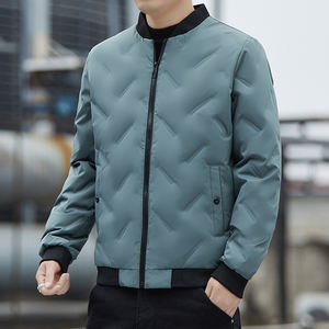 Giacca invernale da uomo <span class=keywords><strong>Bomber</strong></span> lungo Casual con chiusura a cerniera in Nylon e imbottitura in cotone per uso esterno - Product Image 4