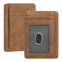 Dompet Minimalis Tipis Ringkas Anti-RFID untuk Pria dan Wanita, Tempat Kartu Kulit