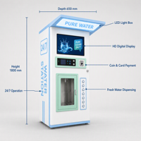 Distributeur d'eau à monnayeur 800G 1200G avec désinfection UV, refroidissement par compresseur, surveillance à distance et désinfection à l'ozone