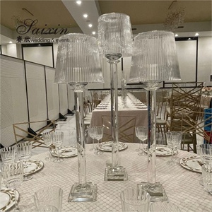 Portacandele Unico per Decorazione Tavolo Matrimonio, Paralume Trasparente, Portacandele in Cristallo - Product Image 4