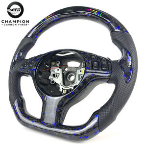 عجلة قيادة لسيارات BMW E46 E36 E39 M3 E53 330CI 325I مصنوعة من ألياف الكربون المطروق مع إضاءة LED، قطعة داخلية للسيارة، موديلات 1999 2000 2001 2002 2003 2005 2006 - Product Image 2