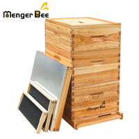 Nouvelle ruche à abeilles Menger Bee à 3 couches et 10 cadres, en bois de sapin, avec revêtement en cire, joint en queue d'aronde, pour élevage apicole
