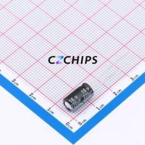 Condensador Electrolítico de Aluminio de Orificio Pasante DHC016M227E124S1AA, Orificio Pasante, D6.3xL12mm 220uF 20% 16V 250mA-120Hz - Product Image 1