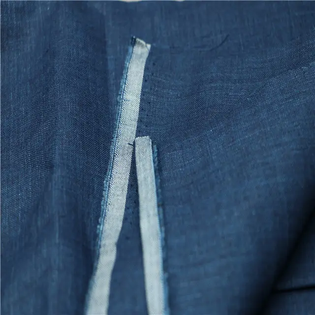 Heißer verkauf 100 leinen indigo denim jeans gewaschen stoff china fabrik großhandel