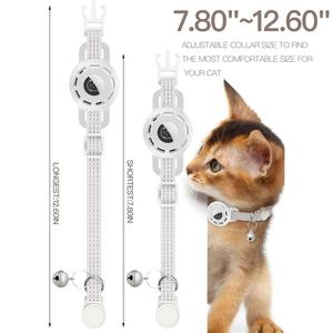 Collier AirTag pour chats, chiens, collier réfléchissant avec porte-étiquette et cloche, collier réglable pour chaton, pour petits animaux. - Product Image 6