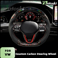 Volant sport en cuir plat en fibre de carbone forgée personnalisé pour Volkswagen Golf 8 MK8 CC GTI Passat