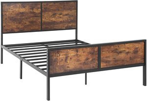 Оптовая продажа, американский Викторианский винтажный стиль, черная королевская платформа, кровати, железная сталь, размер королевы, металлическая рама для кровати, двойная - Product Image 4