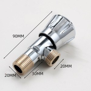 Robinet d'arrêt en cuivre Crane Crown, filetage mâle 20 mm, finition chromée, pour eau chaude et froide des toilettes - Product Image 1