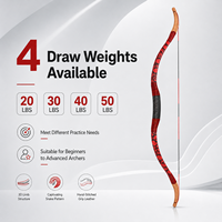 Arc à poulies traditionnel 20-50 lb pour la chasse, type A, arc recurve en bois et équipement de tir à l'arc pour l'entraînement