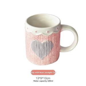 Taza de Cerámica para el Día de San Valentín, Taza de Agua en Forma de Corazón, Diseño Creativo en Relieve, Taza para el Desayuno en Casa, Taza para Parejas - Product Image 5