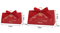 Boîte cadeau triangulaire prête à l'emploi pour bonbons de mariage, recyclable, avec ruban, impression offset 4 couleurs CMYK, pour sucre