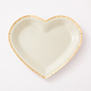 Padi Heart Shaped Paper <b>Plate</b> Gold Edge 8.5 In <b>Disposable</b> For Party Valentine's Day - Product Image 4