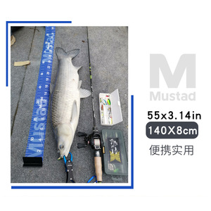 Regla de Medición de Peces Portátil MUSTAD de 55 Pulgadas, Azul, Resistente a las Arrugas, para Pesca de Lubina - Product Image 5
