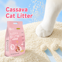 Litière pour chat en manioc biodégradable à forte agglomération et contrôle des odeurs, vente en gros, service OEM complet, usine chinoise