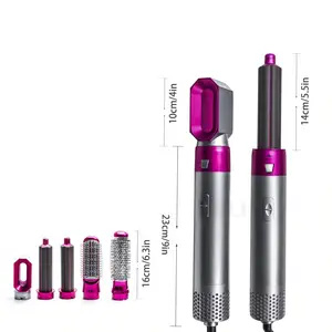 Factory Customized 5 1 Hot Air Comb Hair Dryer Automatic Curling Iron Multifunctional Styling Comb Leafless OEM Design