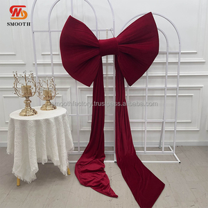 Lazo de Terciopelo Rojo Largo Personalizado LEDA para Bodas, Fiestas, Cumpleaños, Eventos, Decoración, Lazo Grande de Tela - Product Image 3