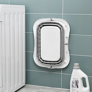 Foldable PP Plastic Nordic Style Laundry <strong>Basket</strong> <strong>for</strong> Household Clothes Vegetable <strong>Storage</strong> <strong>Wall</strong>-mounted Large Size Bathroom Use - Product Image 4
